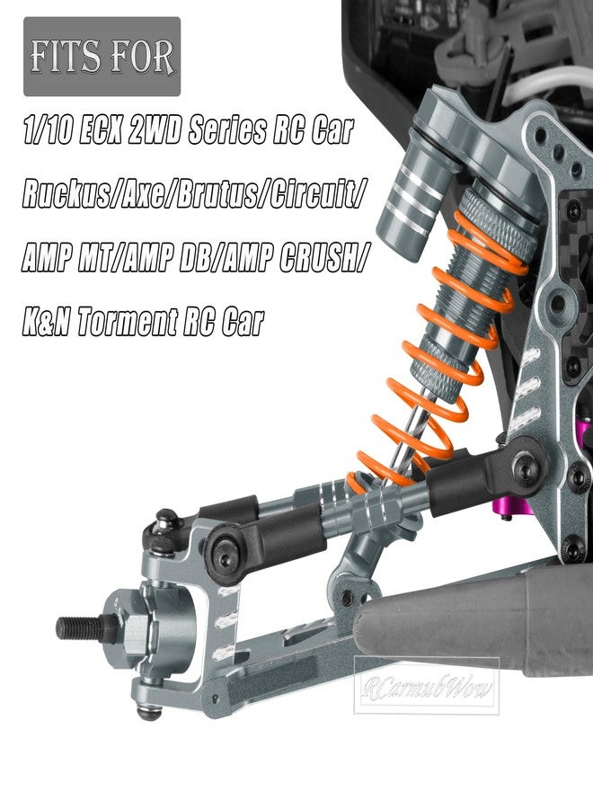 RCarmubWow RC Upgrades Part for 1/10 ECX 2WD Series RC Car,Alloy Adjustable Turnbuckles Camber Links,Suspension Arms,Left Right Caster Blocks,Front Steering Block,Rear Stub Axle Carriers,Titanium - Image 2